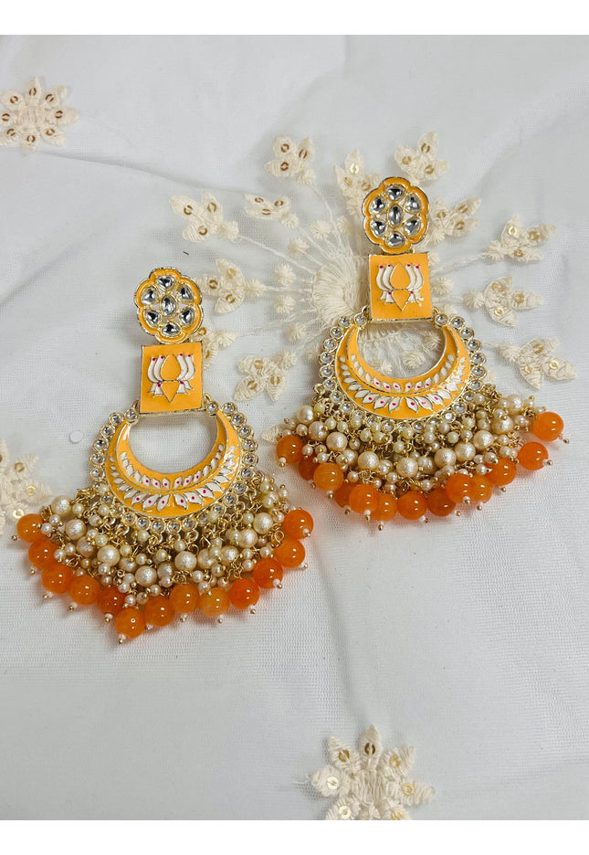 Light orange earrings - Kurti Connection USA