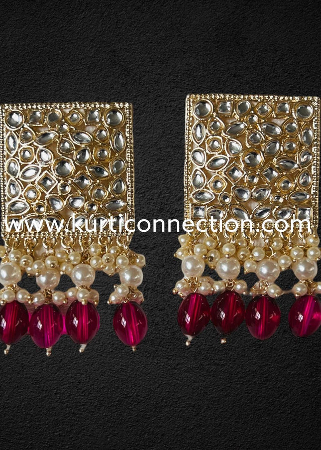 Kundan earrings - Kurti Connection USA