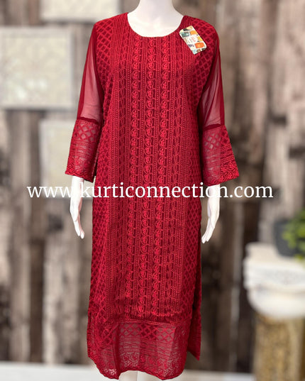 Chikankari kurti - Kurti Connection USA