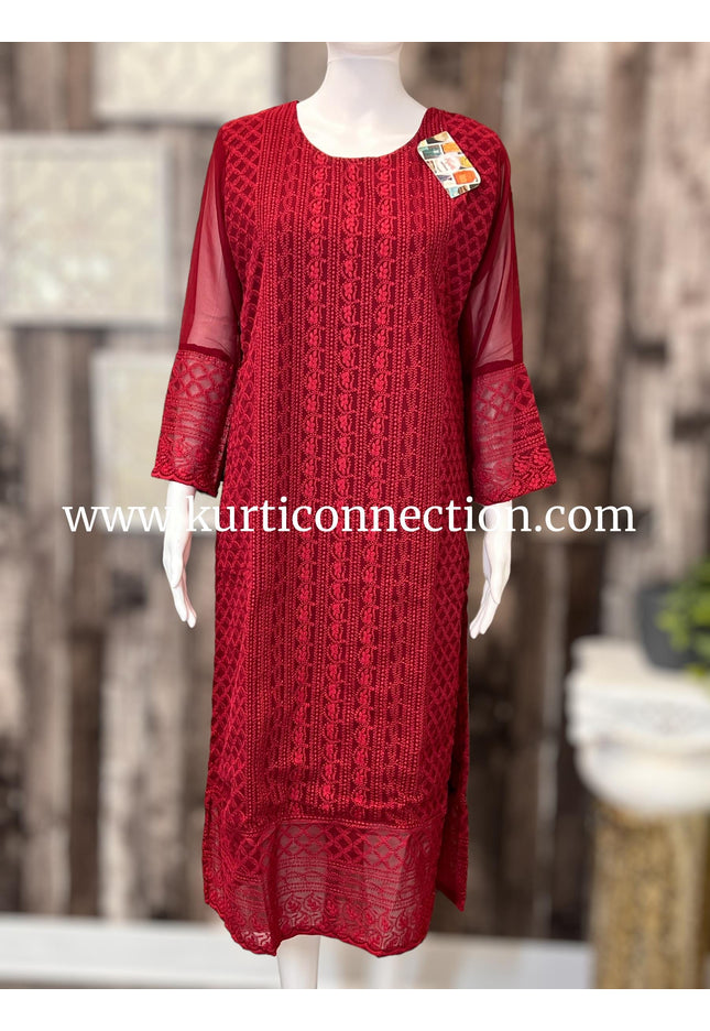 Chikankari kurti - Kurti Connection USA