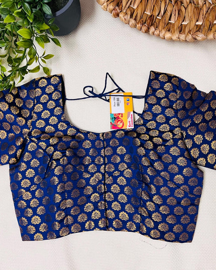 Navy blue Blouse | front hooks - Kurti Connection USA