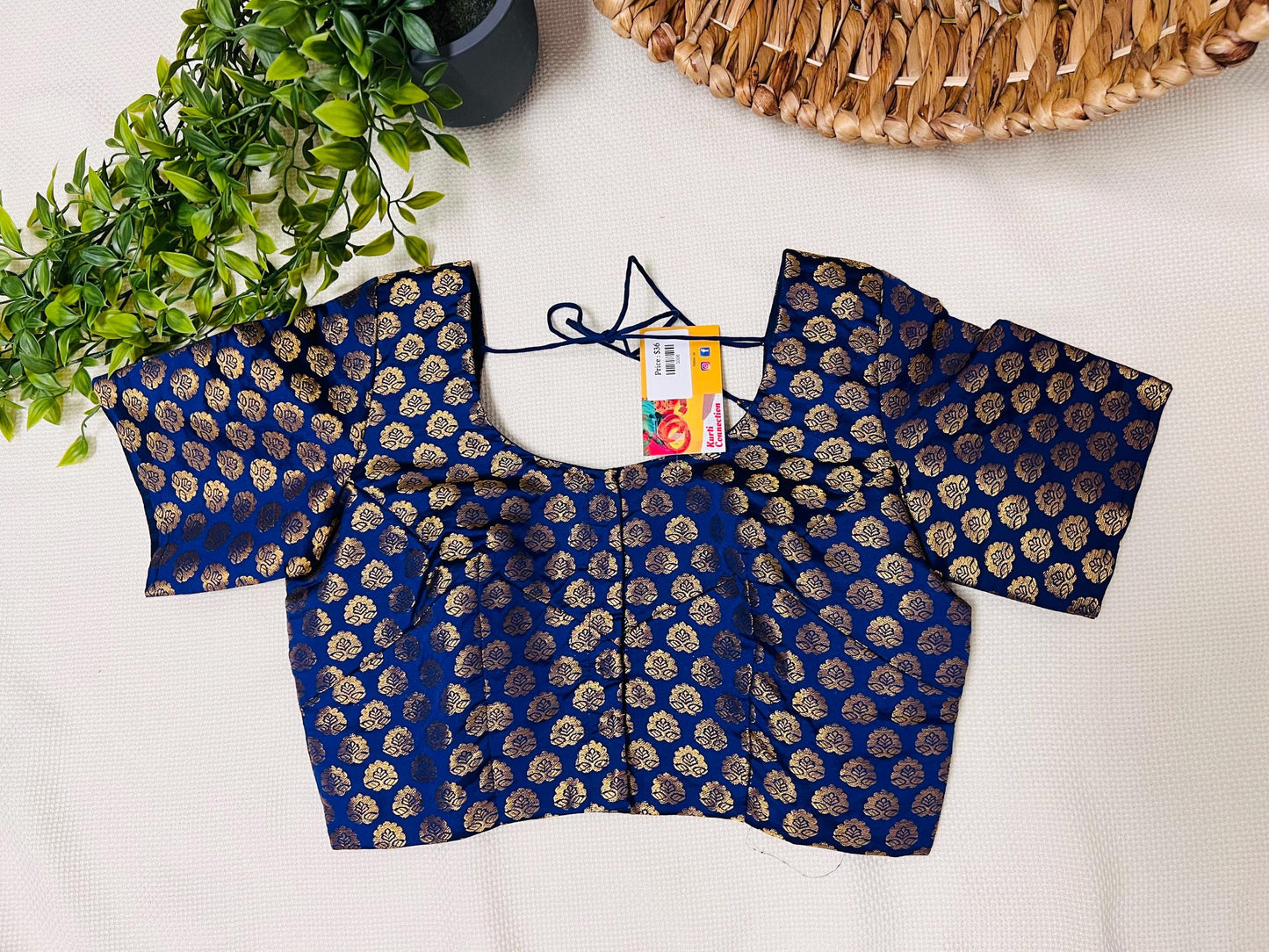 Navy blue Blouse | front hooks