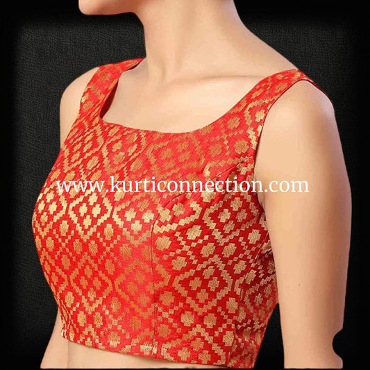 Red Sleeveless blouse