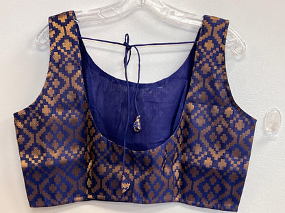 Navy blue sleeveless blouse
