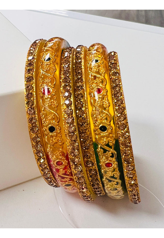 Multi color stone bangles - Kurti Connection USA