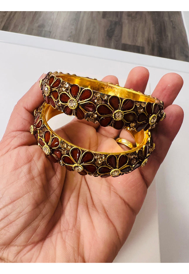 Maroon fancy bangles - Kurti Connection USA
