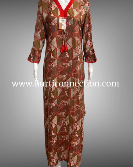 9191 full sleeve nighty , night gown - Kurti Connection USA