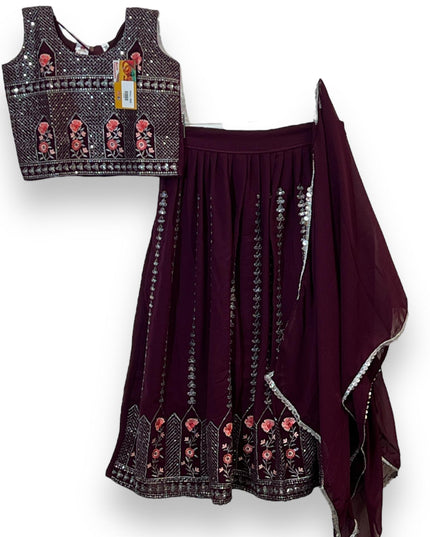 Chiffon lehenga Choli set for kids/ girls - Kurti Connection USA