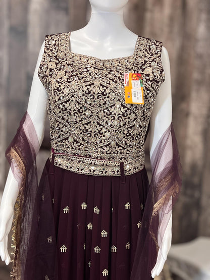 Georgette long gown , Party wear gown