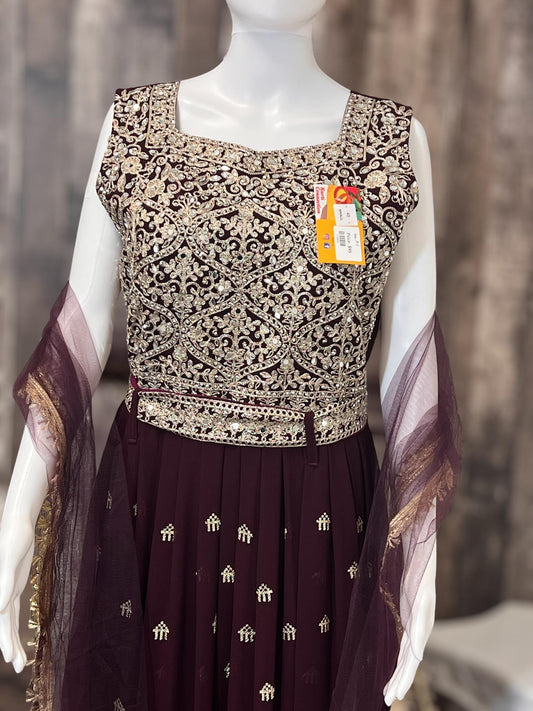 Georgette long gown , Party wear gown