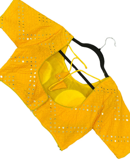 Georgette mirror work blouse - Kurti Connection USA