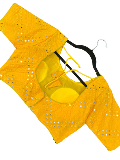 Georgette mirror work blouse