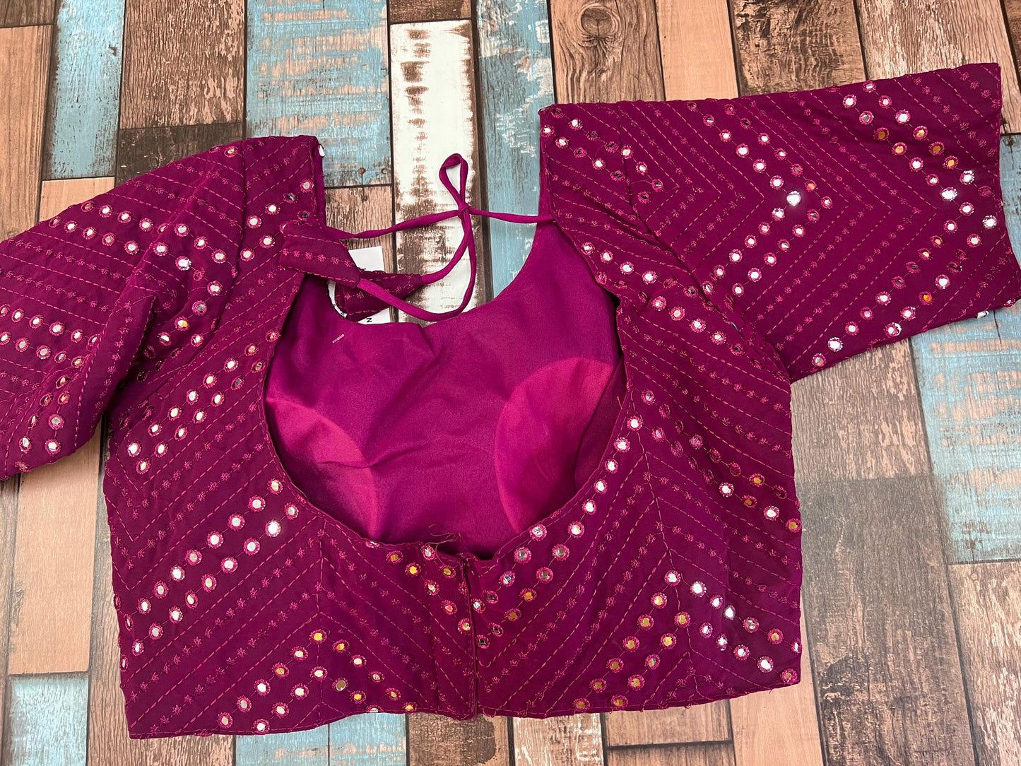 Georgette mirror work blouse