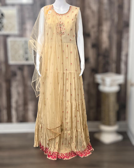 Georgette long dress - Kurti Connection USA