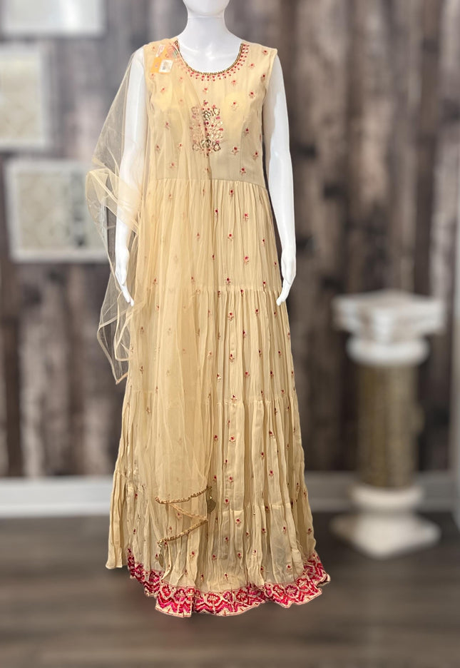 Georgette long dress - Kurti Connection USA