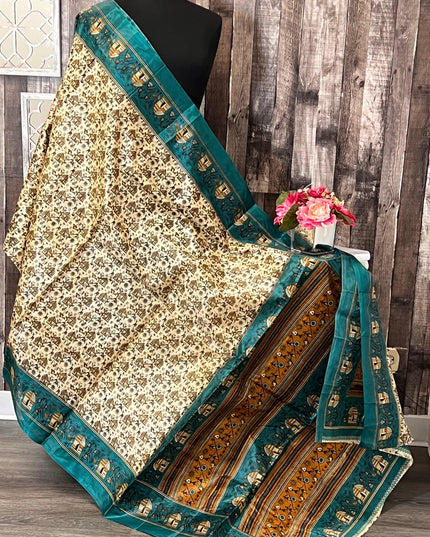 Printed silk saree - Kurti Connection USA