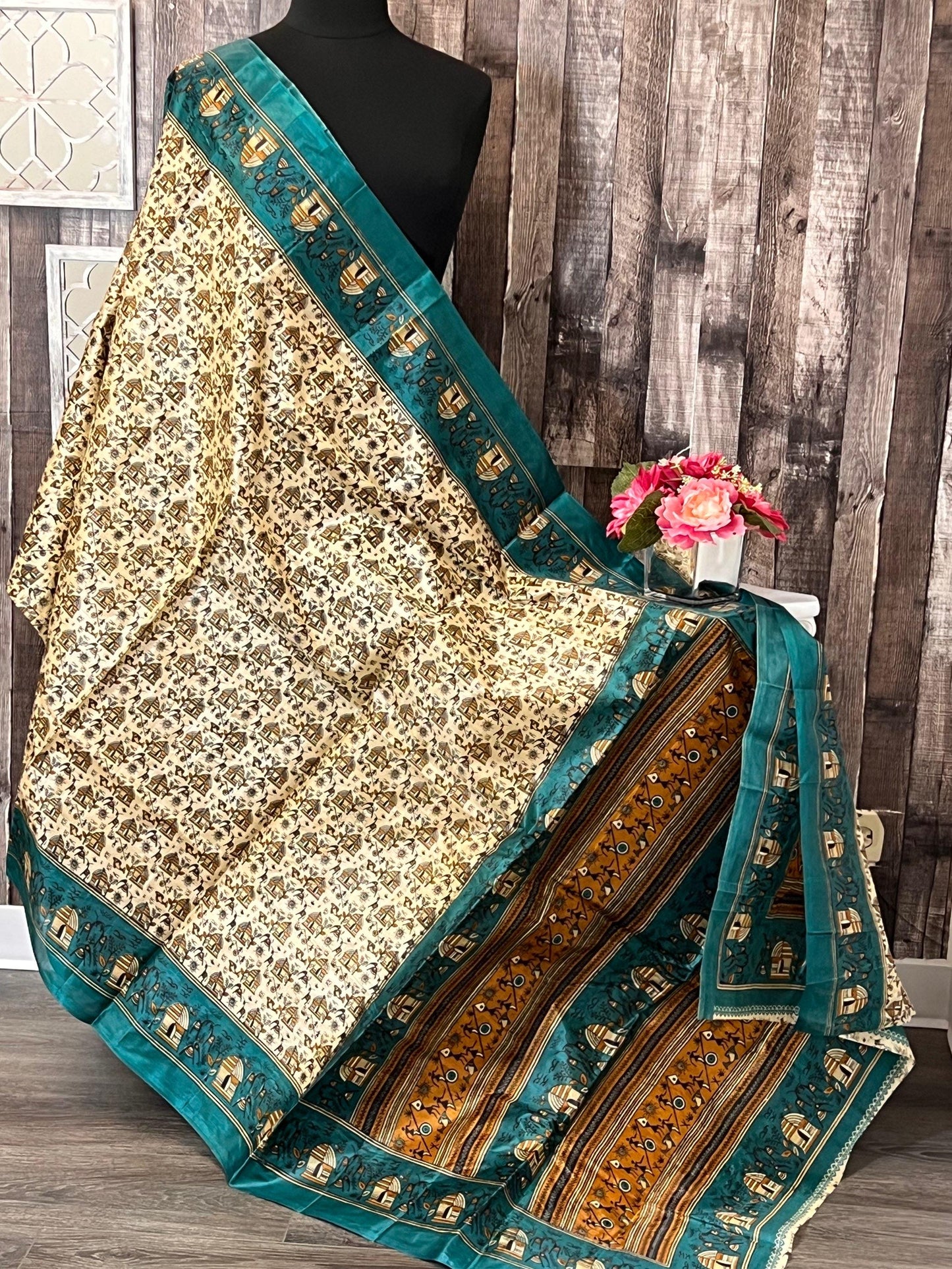 Printed silk saree