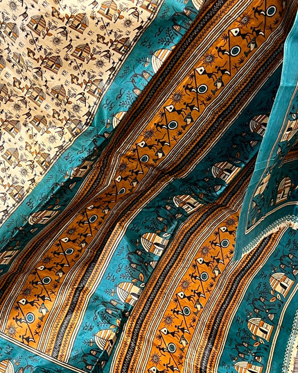 Printed silk saree - Kurti Connection USA