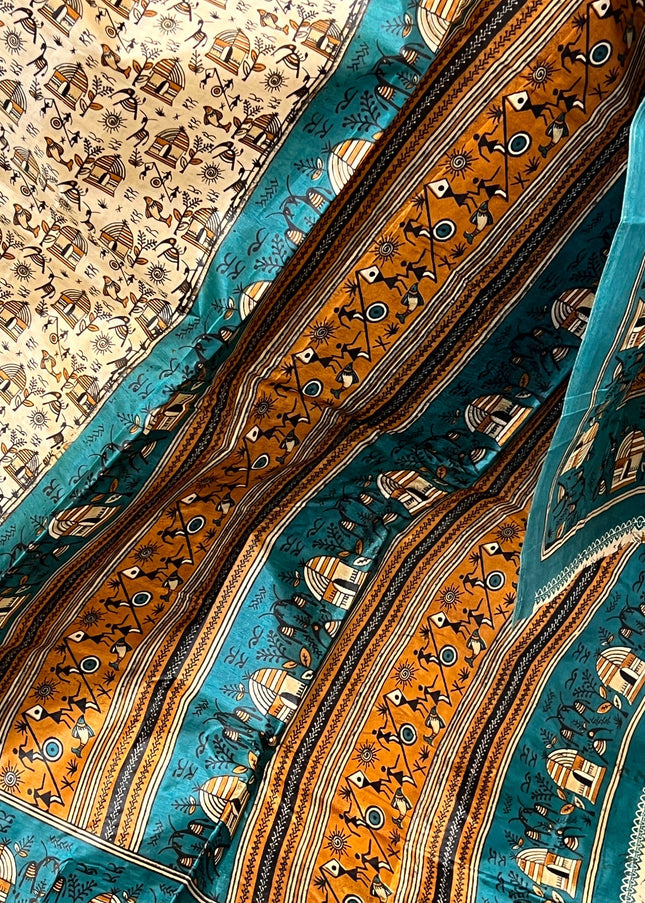 Printed silk saree - Kurti Connection USA