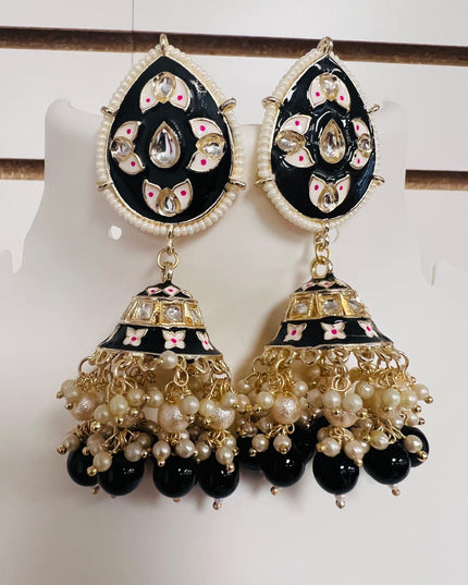 Meenakari jhumki earrings - Kurti Connection USA