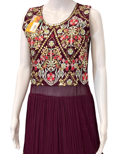 Georgette long gown - Kurti Connection USA