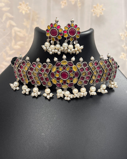 Oxidized choker set - Kurti Connection USA