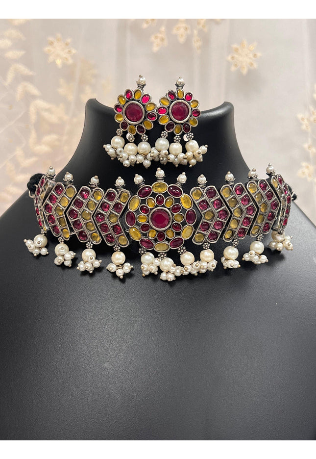 Oxidized choker set - Kurti Connection USA
