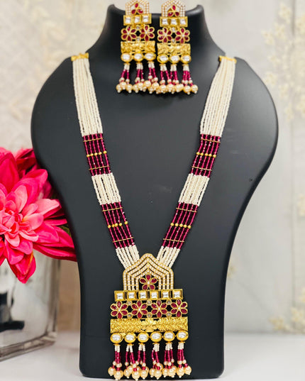 Pearl necklace set - Kurti Connection USA