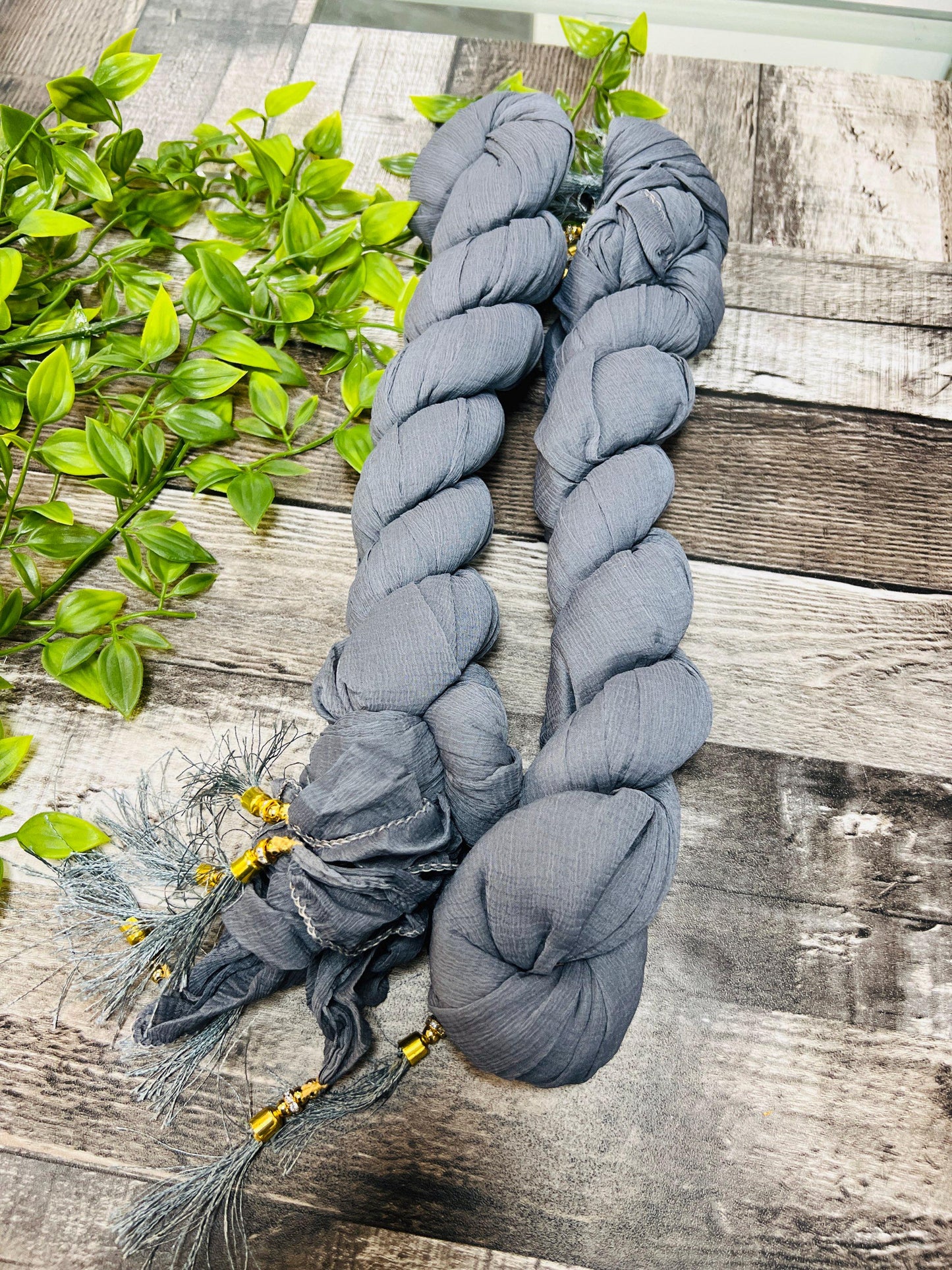 Grey chiffon dupatta