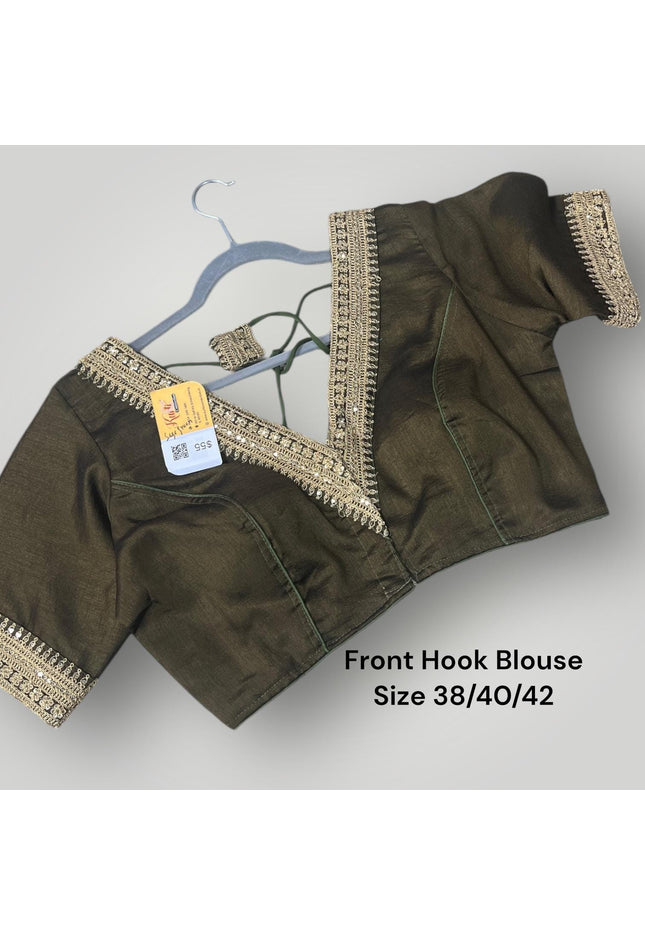 Readymade Blouse | Color: Sage Green - Kurti Connection USA