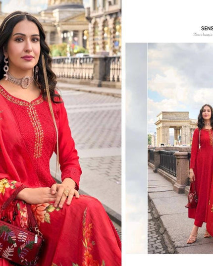Alamzeb | chinon silk long kurtis - Kurti Connection USA