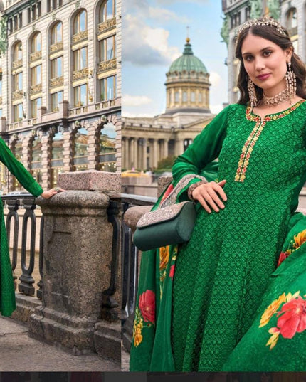 Alamzeb | chinon silk long kurtis - Kurti Connection USA