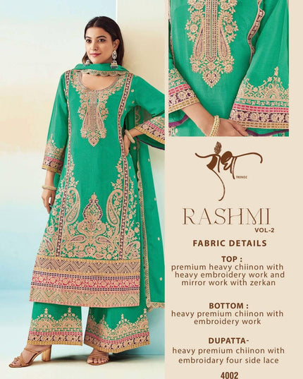 Rashmi | chinon silk party wear suits | Sharara - Kurti Connection USA