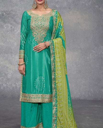 Takshvi | Chinon silk party wear suits - Kurti Connection USA