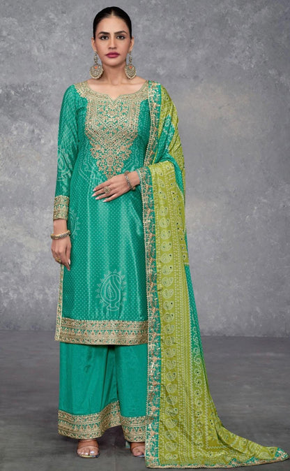 Takshvi | Chinon silk party wear suits
