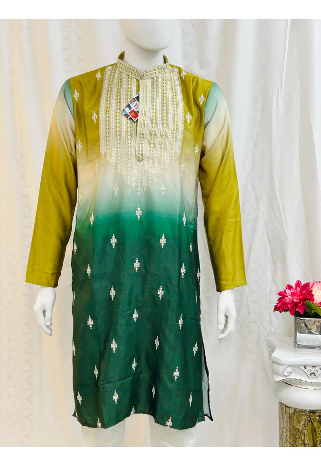 Dual shade Kurta pajama set - Kurti Connection USA