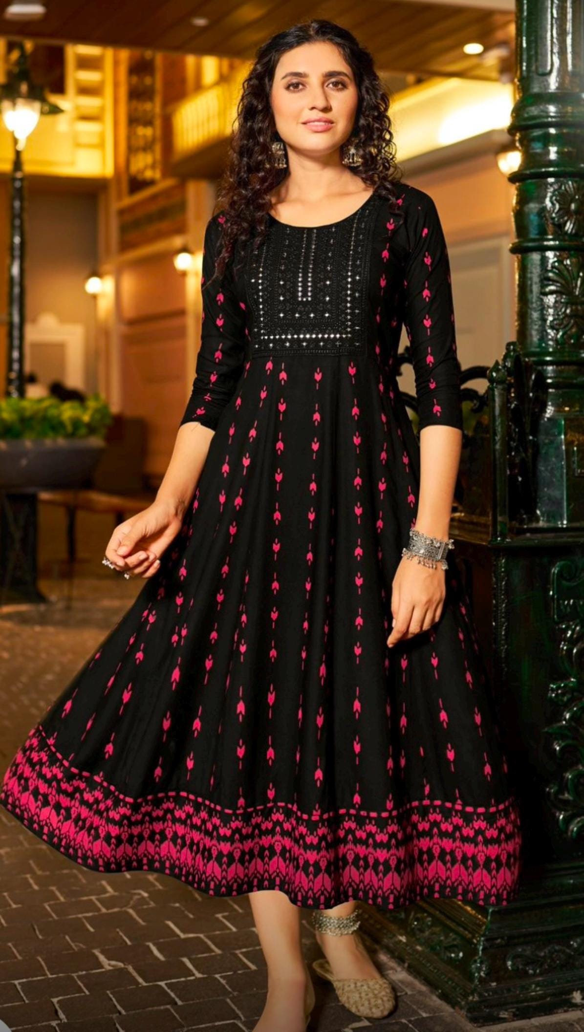 Rayon Black Kurti | Size 56 / plus size Kurtis