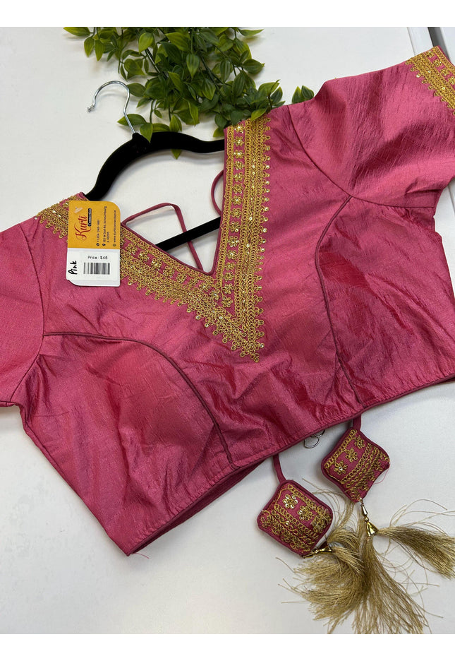 Readymade blouse | Onion pink - Kurti Connection USA