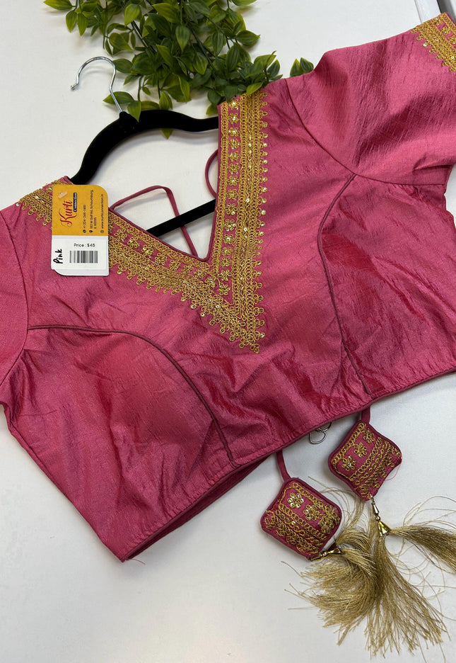 Readymade blouse | Onion pink - Kurti Connection USA