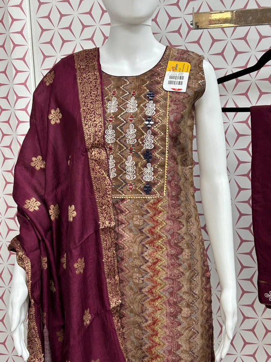 Modal silk salwar suit