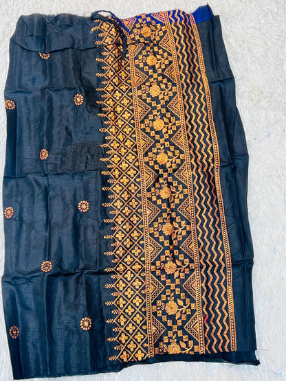 Embroidered blouse piece / unstitched blouse piece / silk material
