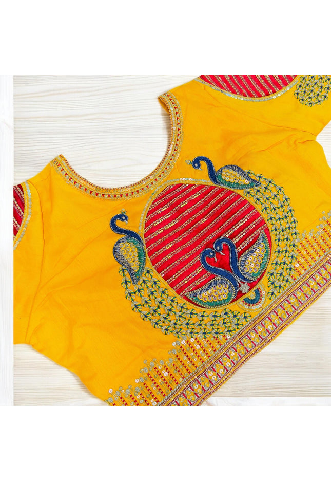 Silk heavy party wear blouse - Kurti Connection USA