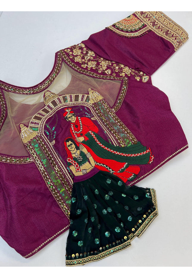 Wedding wear blouse | Color : wine - Kurti Connection USA