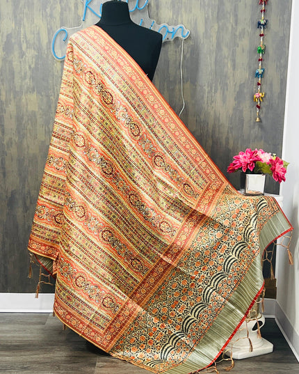 Digital print silk dupatta - Kurti Connection USA