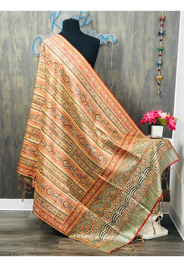 Digital print silk dupatta - Kurti Connection USA