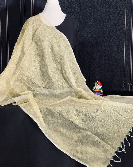 Pure tissue golden dupatta - Kurti Connection USA