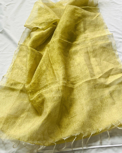 Pure tissue golden dupatta - Kurti Connection USA