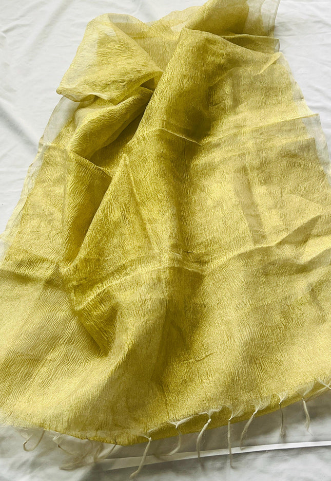 Pure tissue golden dupatta - Kurti Connection USA