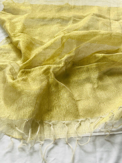 Pure tissue golden dupatta