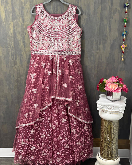 Heavy party wear gown | indo western gown - Kurti Connection USA